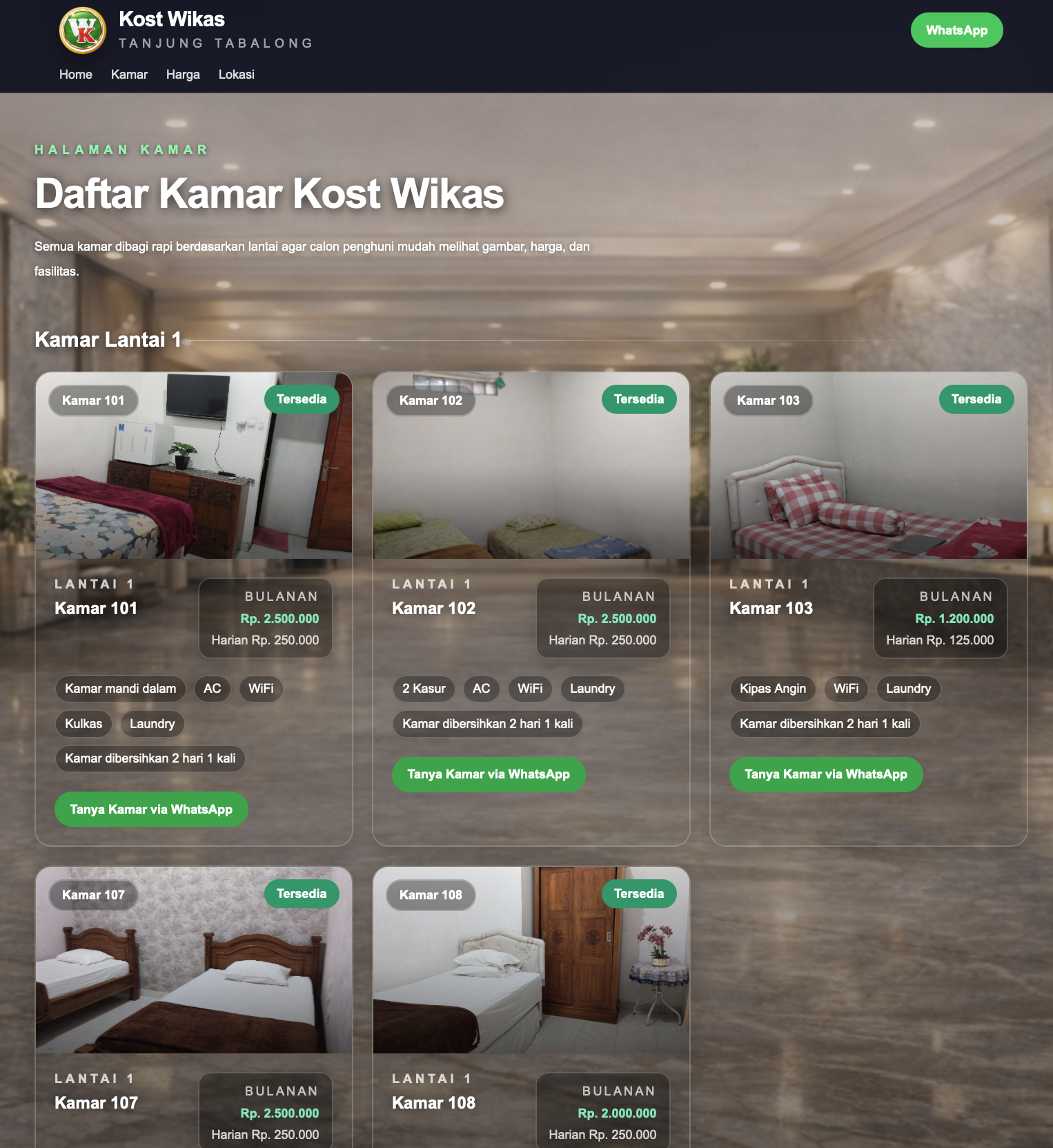 Website Kost dan Sewa Kamar thumbnail 2